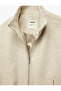Short Coat Cashmere Long Sleeve Mock Neck Pockets - 6