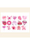 6'LI PEMBE TEMALI STICKER SETİ - 4