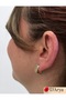 Dd633 Gold Micro Stone Thick Model Earrings – Sparkling Rectangular Shape - 2