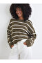 Esvab • Modern & Distinctive Zero Roba Collar Striped Loose Fit Women's Knitwear Sweater