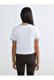 White Crew Neck Printed Women's Sports T-Shirt - 4
