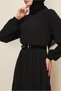 Belted Bicycle Neck Dress 46014 - 3