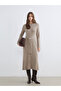 Esvab • Modern & Distinctive Zero Roba Collar Belted Waist Knitwear Dress