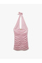 Draped Halter Neck Mini Dress with Seashell Detailing Lining - 5