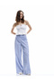 Buy Gipeli Comfortable Fit Wide Leg Striped Pants - 2