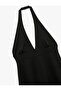 Crepe Fabric Deep V Neck Low Back Mini Dress - 6