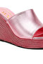 Women Wedge Heel Peep Toe Sandals in Pink - 5