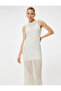 Long Crochet Dress Sleeveless Round Neck Half Lined - 2