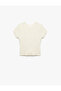 Slim Fit Short Sleeve Bead Detailed Wrinkled Fabric Textured T-Shirt - 4