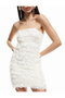 Ecru Women's Strapless Neckline Slim Fit Dress 5Sak80297Ek - 3