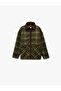 Classic Collar Plaid Jacket with Zippered Pockets