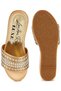 Women Diamante & Rhinestone Detail Stylish Flatforms in Gold - 4