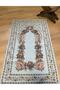 Kinay Ice Blue Jacquard Woven Tapette Decorative Unlined Without Fringes Chenille Prayery Mat 70*115