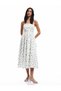 Cotton A-Line Strawberry Printed Floral Long Suspender Poplin Dress