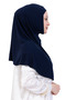 Ready-Made Turban & Headscarf – Comfortable Hijab Shawl Islamic Clothing with Viscose Bonnet Set - Navy Blue - 4