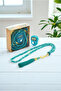 Gift Stone Zikirmatik and 99 Pearl Prayer Beads Set with Box - Petrol