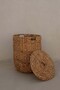Wicker Basket with Iron Frame Lid Made of Water Hyacinth Fiber 48X60 cm - 2
