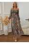 Women's Off Shoulder Waist Ruched Detail Cut Fiber Single Jersey Long Dress - 2