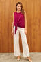 Purple Sleeveless Tie-Up Blouse - 2