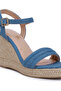 Women Espadrilles High Wedge Sandals in Denim - 5