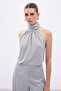 Sleeveless Shiny Blouse - Silver - 4