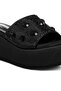 Women Black Diamante & Rhinestone Platform Sandals - 5