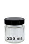 255 ml Jar with Black Deep Lid 255 Cc Transparent Jam, Marmalade Glass Jar Deep 20 Pieces - 7