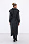 Wide Collar Long Coat - Anthracite - 8