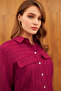 Purple Caped Shirt Collar Shiny Tunic - 4