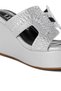 Women Diamante & Rhinestone Detail Cut-Out Sandals in Silver - 5