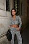 Women's Leopard Print Velvet Fabric Design Tracksuit Set Nbdf177 - 2