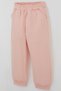 Donino Girls' Tracksuit Set with Floral Knit Pocket Detail and Snap Fasteners, Ages 2-5, Salmon - 7