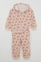 Girl's Tracksuit Set Floral Pattern Hooded 1.5-5 Years Old, Cream - 3