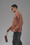 Oversized Pattern Men's Cardigan with Logo Detail - 3