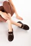 Genuine Leather Anatomical Sole Comfortable Shoes Elnr.5831 Brown - 3
