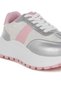 Women Print Embroidery Detail Metallic Sneakers in Silver and Pink - 5