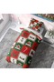 Patchwork Christmas Houses Patterned Single Christmas Duvet Cover Set