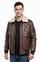Aviator 32 Brown Genuine Leather Patched Men's Bomber Jacket