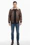 Aviator 32 Brown Genuine Leather Patched Men's Bomber Jacket - 4