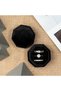 Equal Octagon Velvet Ring Box Storage, 3-Slot, Black - 3