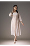 Premium pure cotton beige colour dress with abstract baghru print for women - Indo Western wear