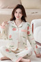 Cozy Womens Pajama Set Floral Printed Sleepwear Lounge Pajama Two Pieces Set - 5
