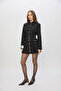 SS6117 Button-Front Pleated Mini Dress - 3