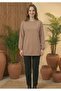 Women's Beige Buttoned Tunic - 3