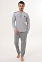 Large Size Thessaloniki Fabric Winter Men's Pajama Set 70% Cotton 30% Polyester - 3