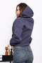 Smoked Three-Thread Sweat Cardigan with Right-Sleeve Zipper Pocket - 4