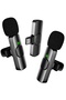 Professional Set 2 Wireless Lavalier Microphones, Type-C Compatible, Android/iPhone/iPad