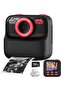 Kids Instant Print Camera Toy — 1080P Selfie Digital Camera with Instant Printing (Black)
