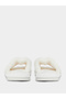 Solid Plush Heart Shape Embroidery Slippers - 4
