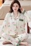 Floral Womens Pajama Set Loungewear Relax Casual Top And Bottom Pajama - 5